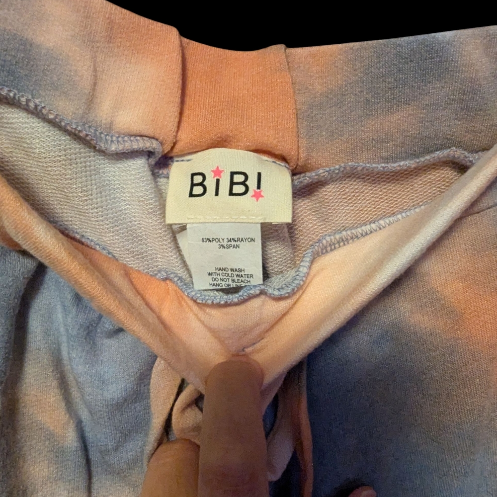 BiBi Women's Tie-Dye Casual Two Piece Lounge Set - Blue and Orange, NWOT - Picture 3 of 16
